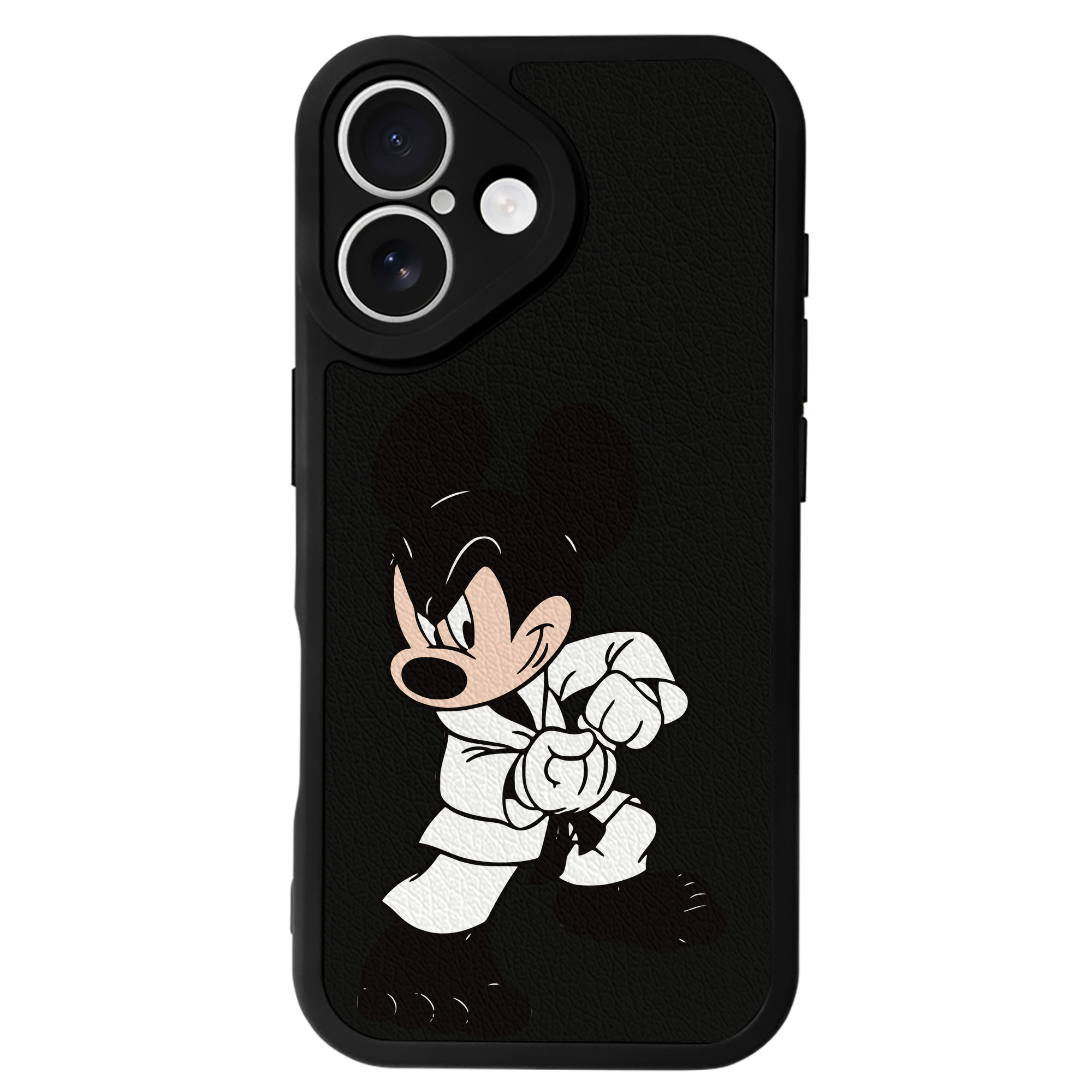 （画像用） ミッキーマウス Mickey Mouse 【iPhone 16シリーズ対応】シリコンスマホケース（レザー調） 材質：シリコン